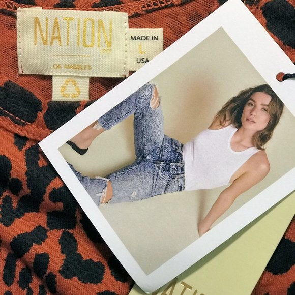 Nation LTD Birkin Cheetah Tank Top, Size L - Picture 3 of 5
